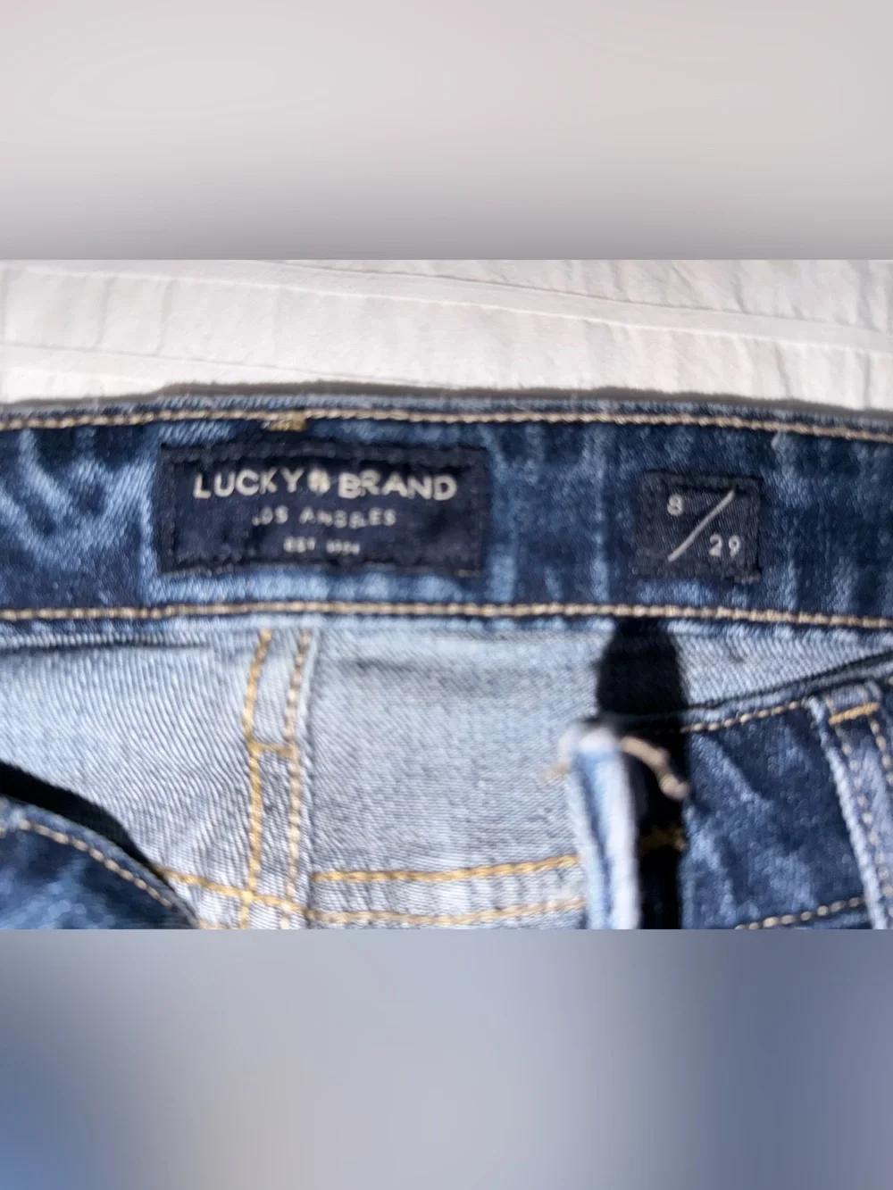 Lucky Brand Dark Blue Distressed Denim Shorts